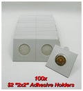 100x $2 "2x2" Adhesive Coin Holders (22.5mm)