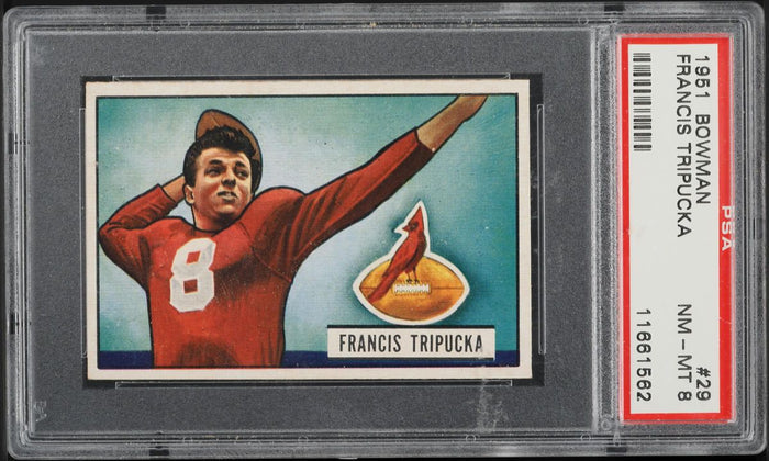 1951 Bowman BB Card # 29 Francis Tripucka Chicago Cardinals PSA 8 NM-MT (MGD2)