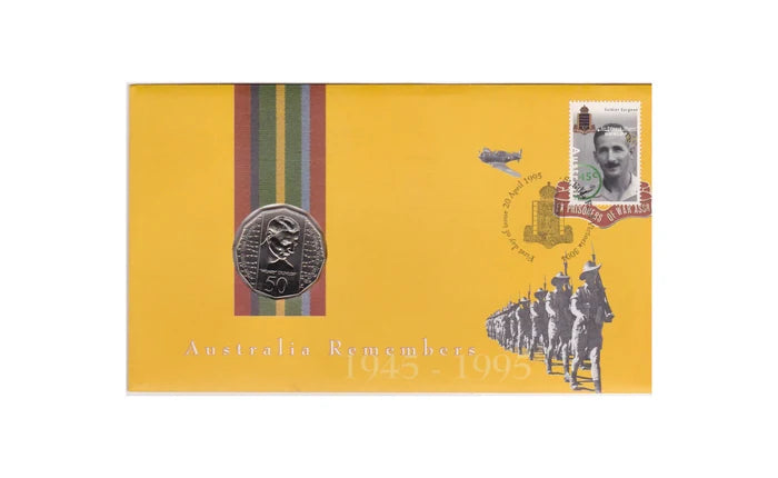 1995 50c UNC Australia Remembers Edward Dunlop PNC - Mintage: 93,915