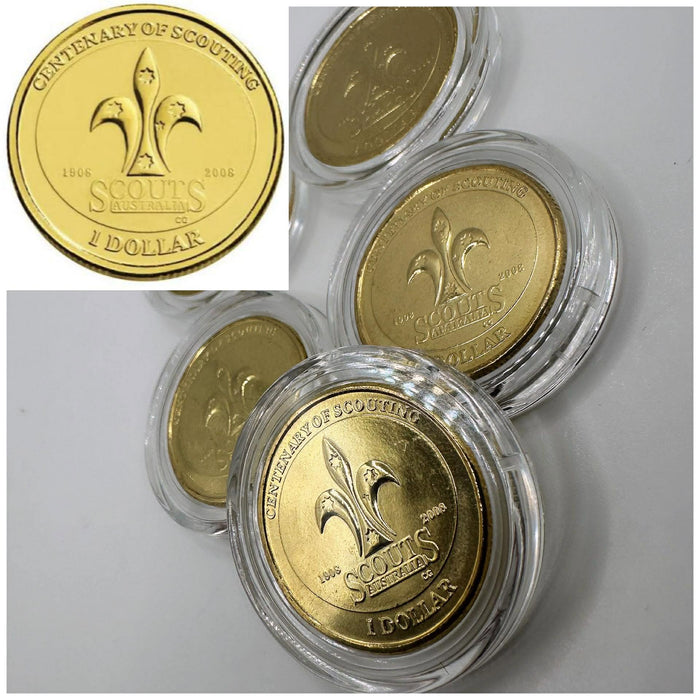 1x 2008 $1 Centenary of Scouting in Australia Uncirculated Coin - In Lighthouse Capsule Mintage: 17.2