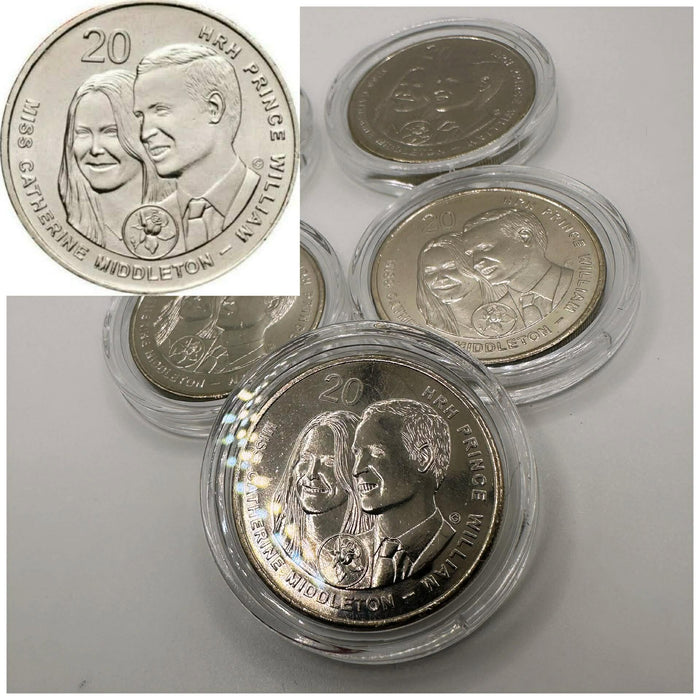 1x 20c UNC 2011 Prince William & Catherine Coin - In Lighthouse Capsule Mintage: 10.1m