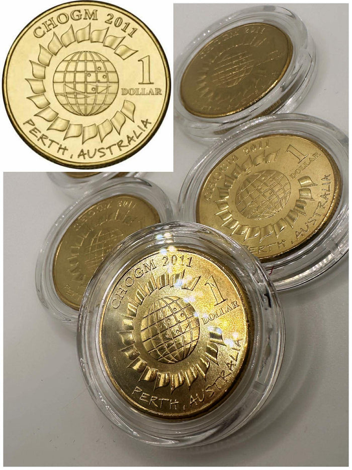 1x UNC $1 2011 CHOGM Commonwealth Heads of Government Meeting - In Lighthouse Capsule