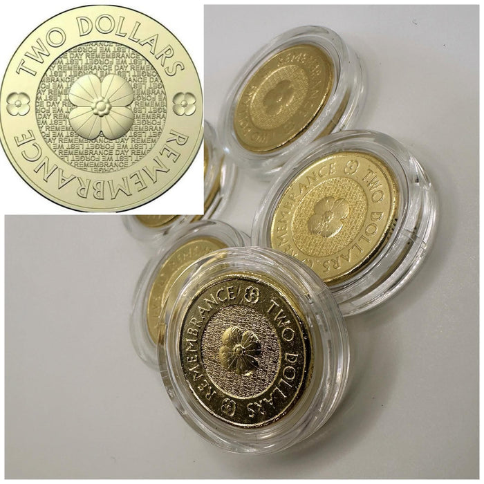 1x UNC 2012 Gold Poppy (Polished Finished) $2 Coin - In Lighthouse Capsule