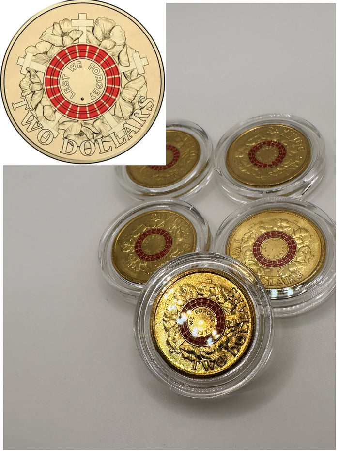 1x UNC 2015 Lest We Forget Anzac Cove “Wargraves” $2 Coin - In Lighthouse Capsule