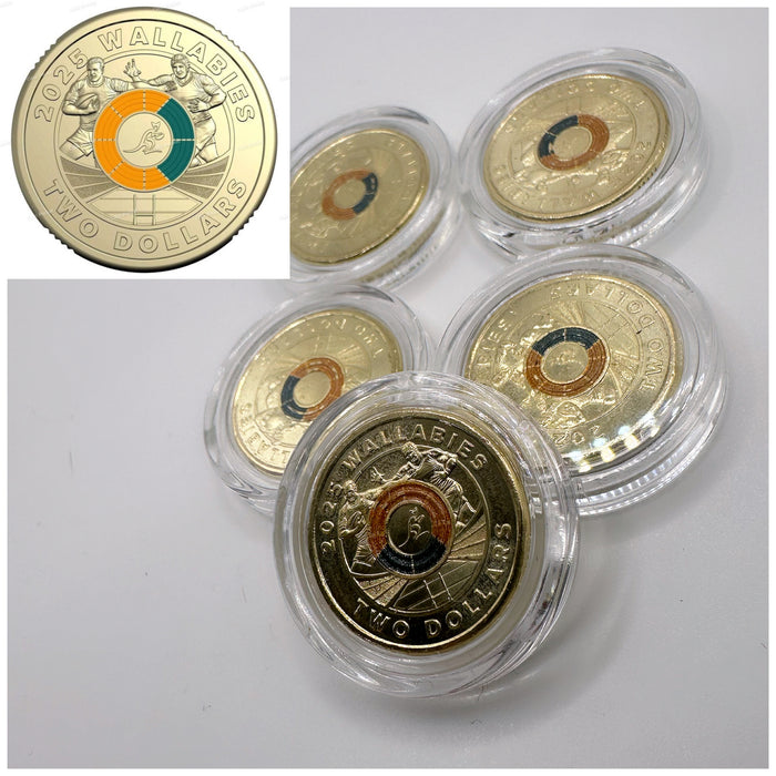 1x UNC 2025 Wallabies & Wallaroos $2 Coin Bundle - In Lighthouse Capsules