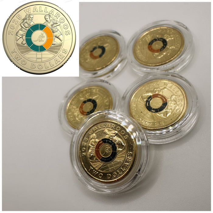 1x UNC 2025 Wallabies & Wallaroos $2 Coin Bundle - In Lighthouse Capsules
