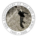 2005 1oz Silver 60th Anniversary Of The End Of WW2 Dancing Man Coin - Mintage: 25,000