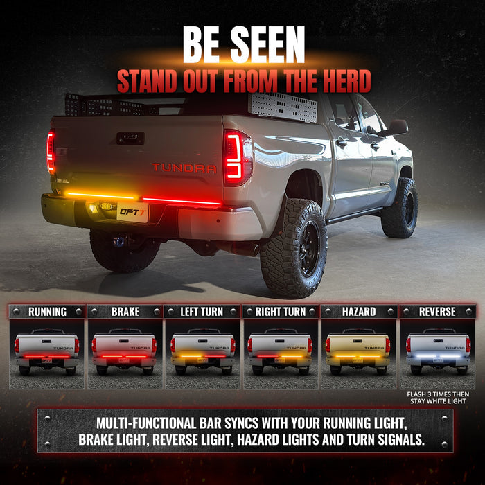 2007-2021 Toyota Tundra LED Tailgate Light Bar Bundle with 7-Pin to 4-Pin Reverse Wire Harness