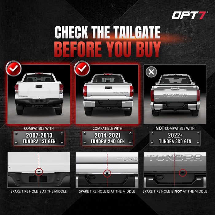 2007-2021 Toyota Tundra LED Tailgate Light Bar Bundle with No-Drill Magnets and Reverse Wire Harness