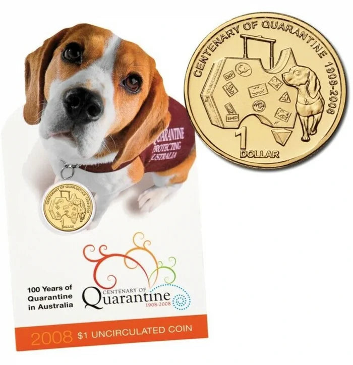 2008 $1 Australia Quarantine Carded Coin