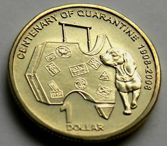 2008 $1 Australia Quarantine Carded Coin