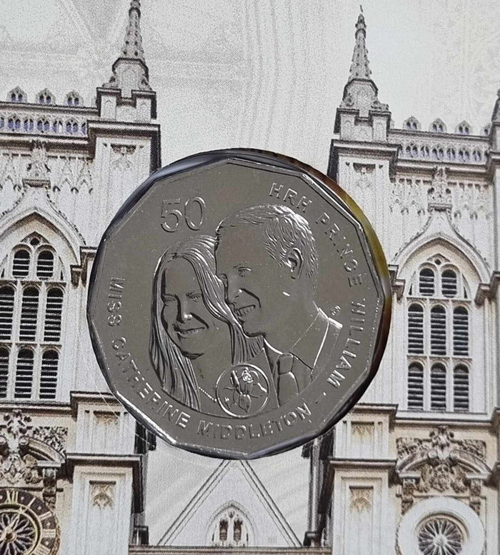 2011 50c Royal Wedding Prince William & Catherine Middleton PNC