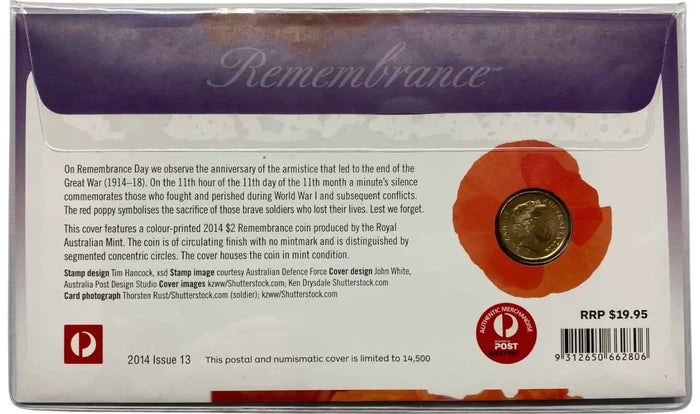 2014 Green Dove Remembrance $2 Coin PNC