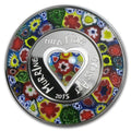 2015 (20g) Silver Glass Heart Art Coin - Mintage: 999
