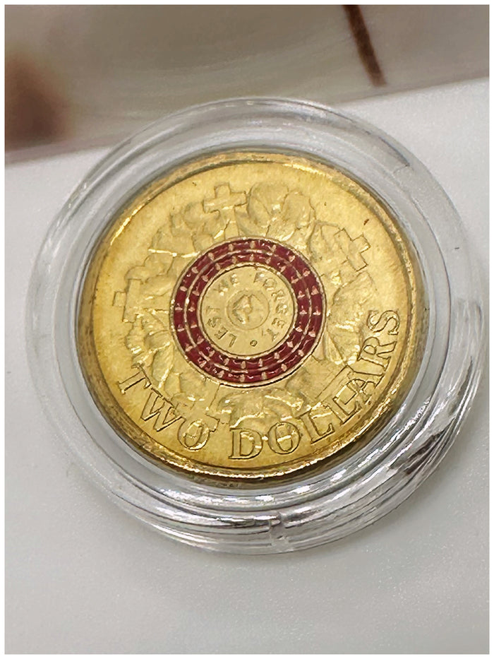 2015 Anzac Cove (War graves) $2 Counter Stamped Coin - In Lighthouse Capsule