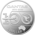 2020 1/2oz $1 Qantas Centenary Silver Coin - Mintage: 7,500