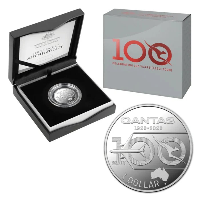 2020 1/2oz $1 Qantas Centenary Silver Coin - Mintage: 7,500