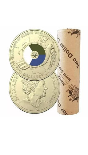 2020 $2 75th Anniversary End of World War 2 (WW2) RAM Roll - Includes Protective Tube & Sticker