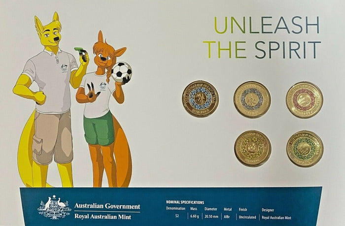 2020 $2 Tokyo Olympic Games 5x Coin Set (Paralympic Sold Separately)