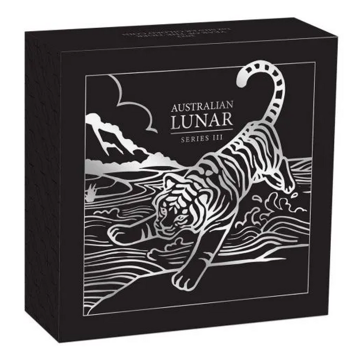 2022 1oz Silver Gold Gilded Year Of The Tiger Coin - Mintage: 25,000