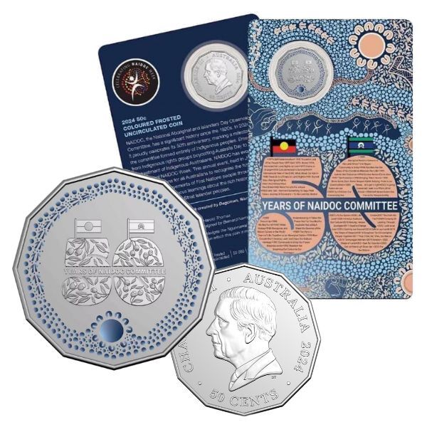2024 50c Naidoc Carded Coin - Mintage: 50,000