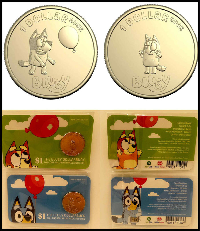 2024 Bluey & Bingo $1 UNC 2x Carded Coin Set
