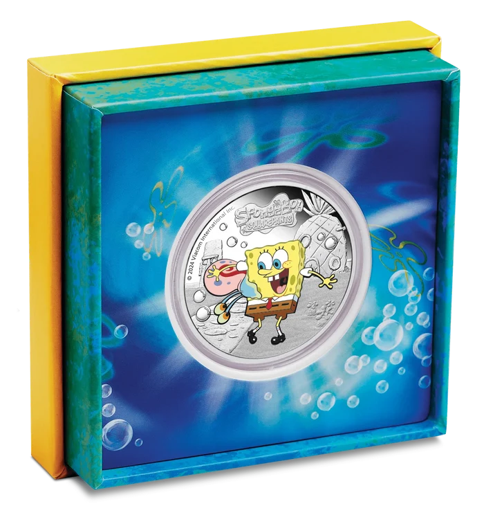 2024 Spongebob & Gary 1oz Silver Proof Coloured Coin