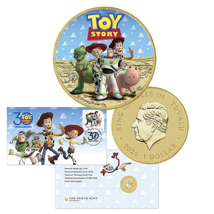 2025 $1 30 Years Of Toy Story  Colored Coin PNC Mintage: 6,500