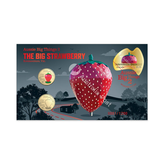 2025 $1 Red Strawberry 2x Coin PNC Aussie Big Things 2 - Mintage 1,200