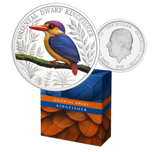 2025 1oz Silver Oriental Dwarf Kingfisher - Mintage: 1,000