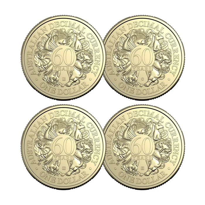 2026 1$ 4x UNC Coin Set The Changeover Sixty Years