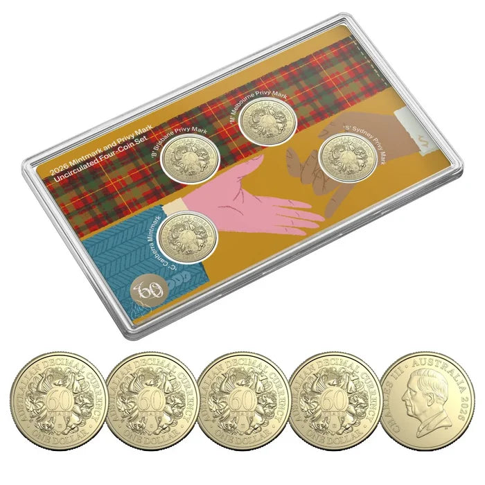 2026 1$ 4x UNC Coin Set The Changeover Sixty Years