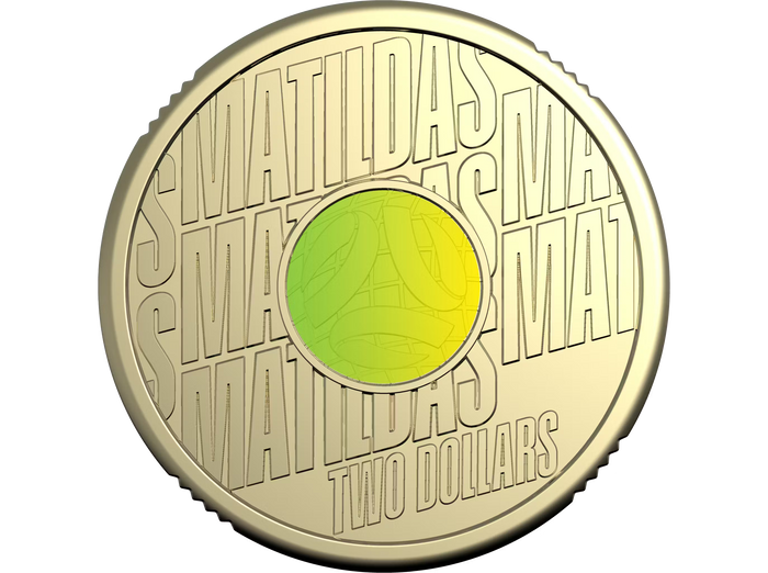 2026 $2 UNC Coloured Carded Matildas Coin
