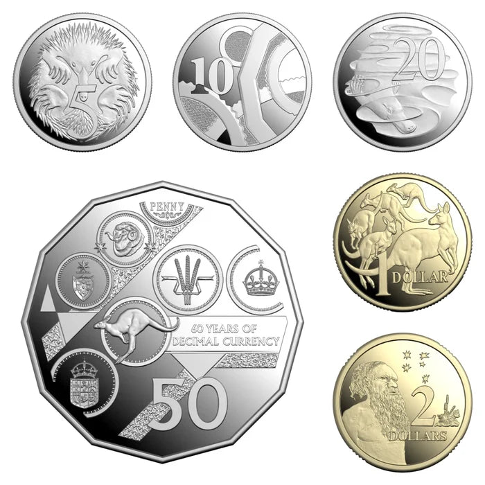 2026 Australian Currency 60th Anniversary 6x UNC Coin Set