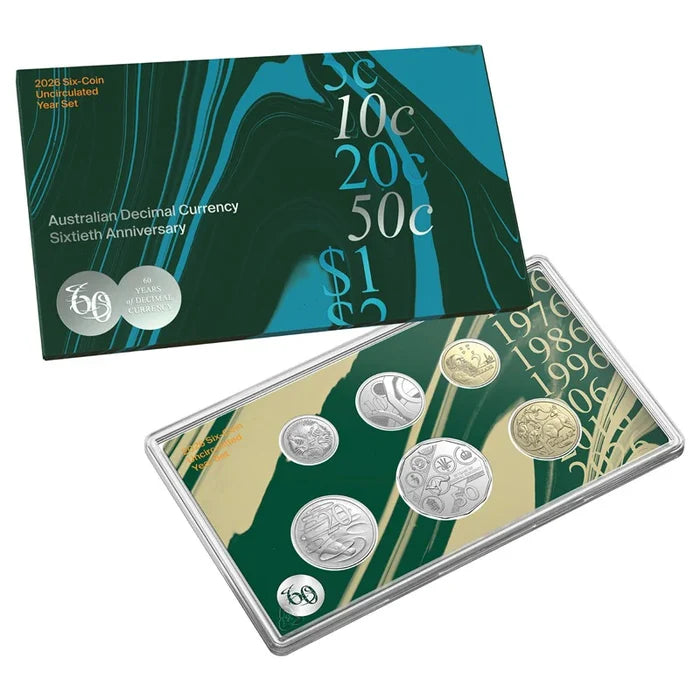 2026 Australian Currency 60th Anniversary 6x UNC Coin Set