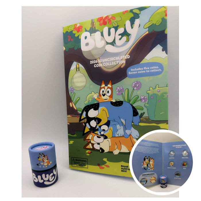 2026 Bluey $2 5x Coin Tube & Folder - Sealed UNC