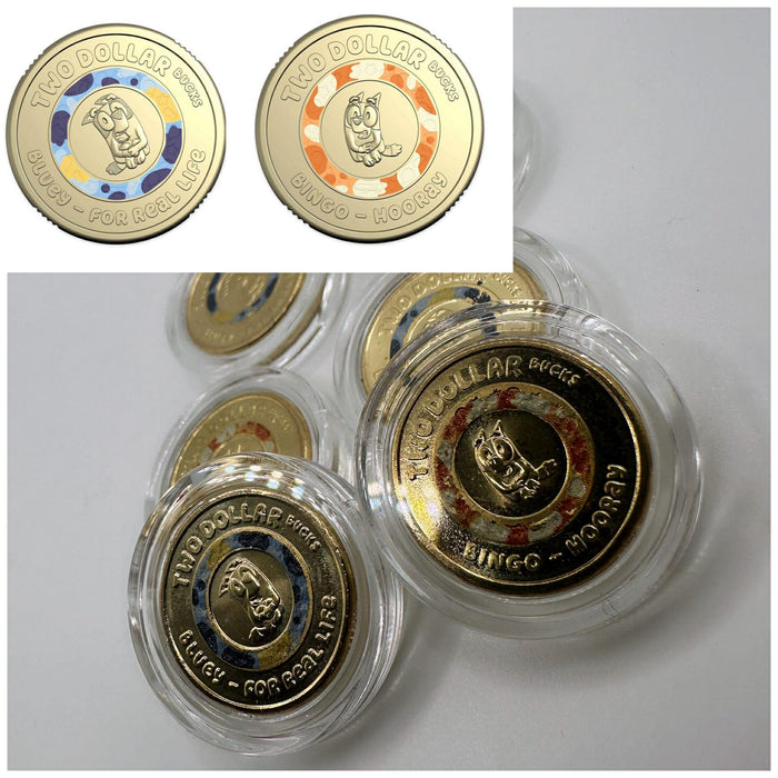 2x UNC 2026 Bluey $2 Coins (Bingo & Bluey)- In Lighthouse Capsules (Full Set)