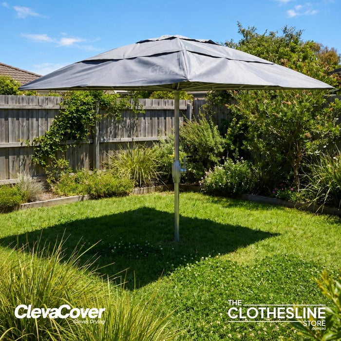ClevaCover for a Fixed Head Rotary Clothesline set in an Australian back. yard.