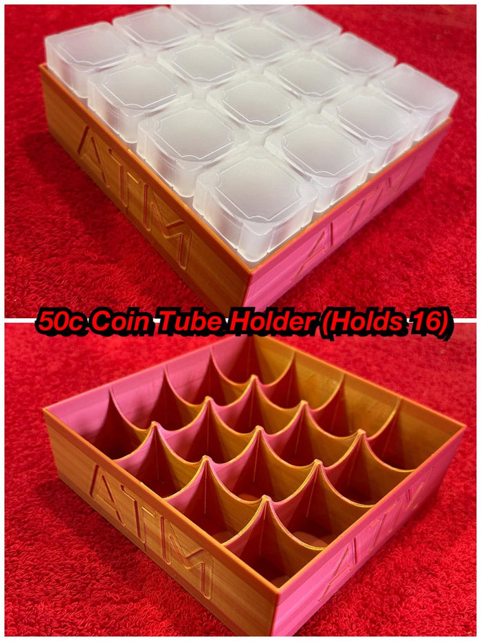 50c Coin Tube Storage Box (Holds 16, Tubes Sold Separately) V2