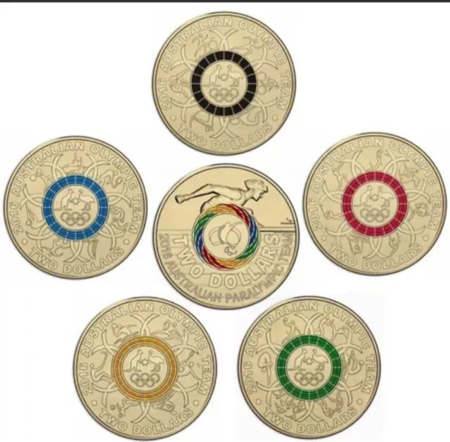 6x $2 2016 RIO OLYMPIC COINS - CIRCULATED SET