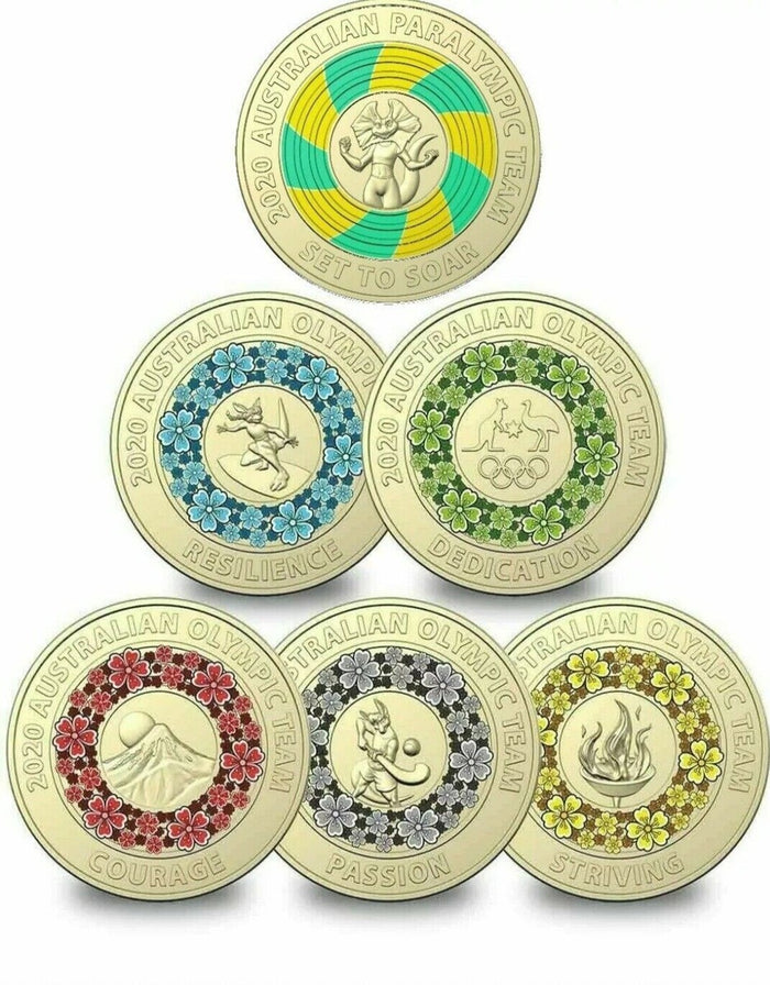 6x $2 2020 TOKYO OLYMPIC COINS - CIRCULATED SET