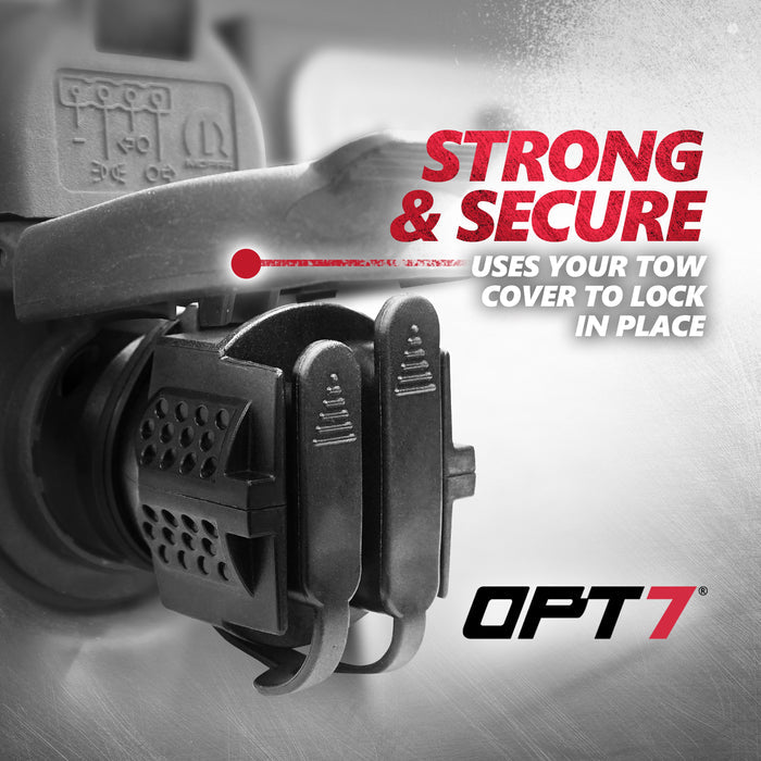 7-Way Round to 4-Way & 5-Way Flat Pin Trailer Adapter with Secure Tab