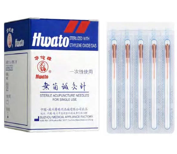 Aghi per agopuntura HWATO ramati con tubo guida - 0,25x13 mm (100 pz.)