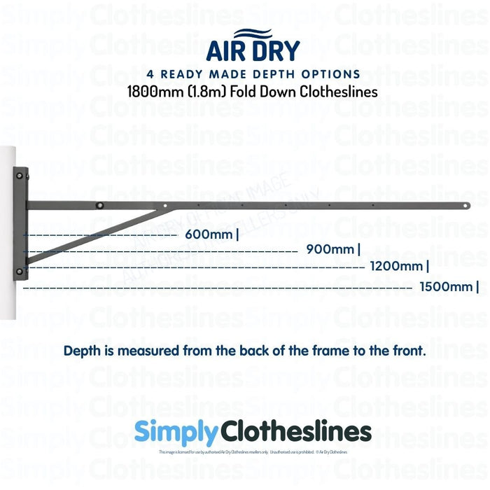 Air Dry 1800 Fold Down Clothesline - Ready Made - Simply Clotheslines