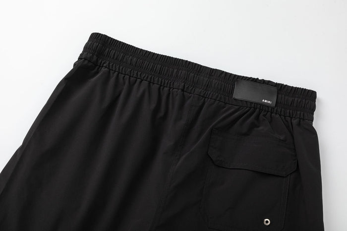 AMIRI Pool Cue Straight-Leg Mid-Length Logo-Print Swim Shorts