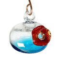 Aqua Glass Hummingbird Feeder - 4.5" Tall
