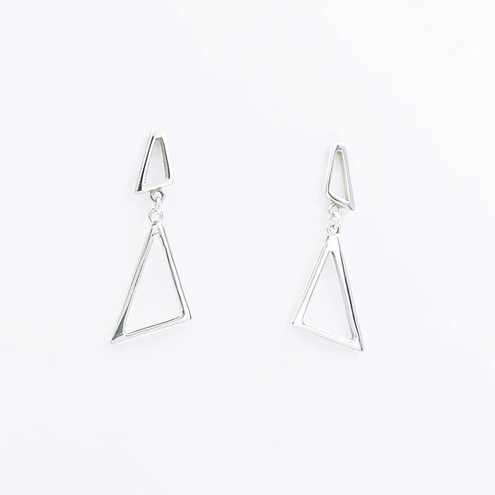 Asymmetrical Triangle Drop Post Earrings
