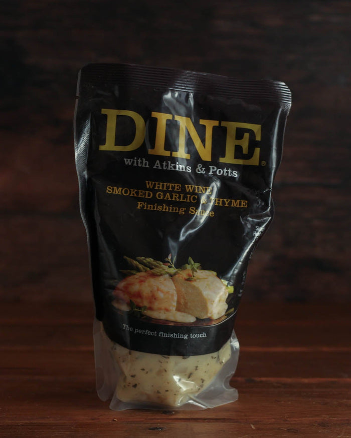 Atkins & Potts White Wine Smoked Garlic And Thyme Finishing Sauce