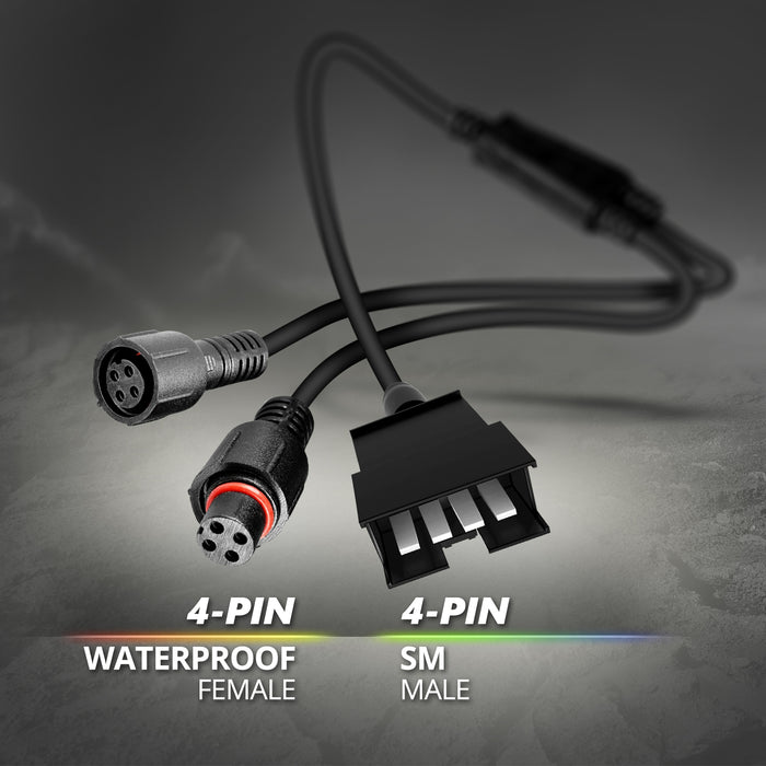 AURA 2pc Flat to Round Y Splitter Connector
