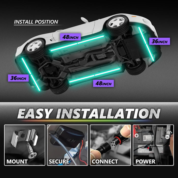 AURA Aluminum Underglow Bar Waterproof Connector